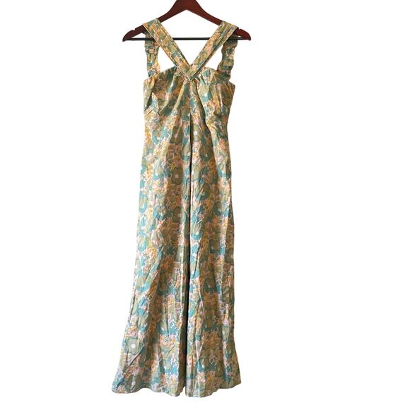 Mirth Seminyak Dress in Olive Bloom Halter neck size small - Picture 1 of 7
